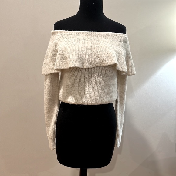 Ivory Kimchi Blue Sweater with Ruffle Collar - Picture 6 of 11